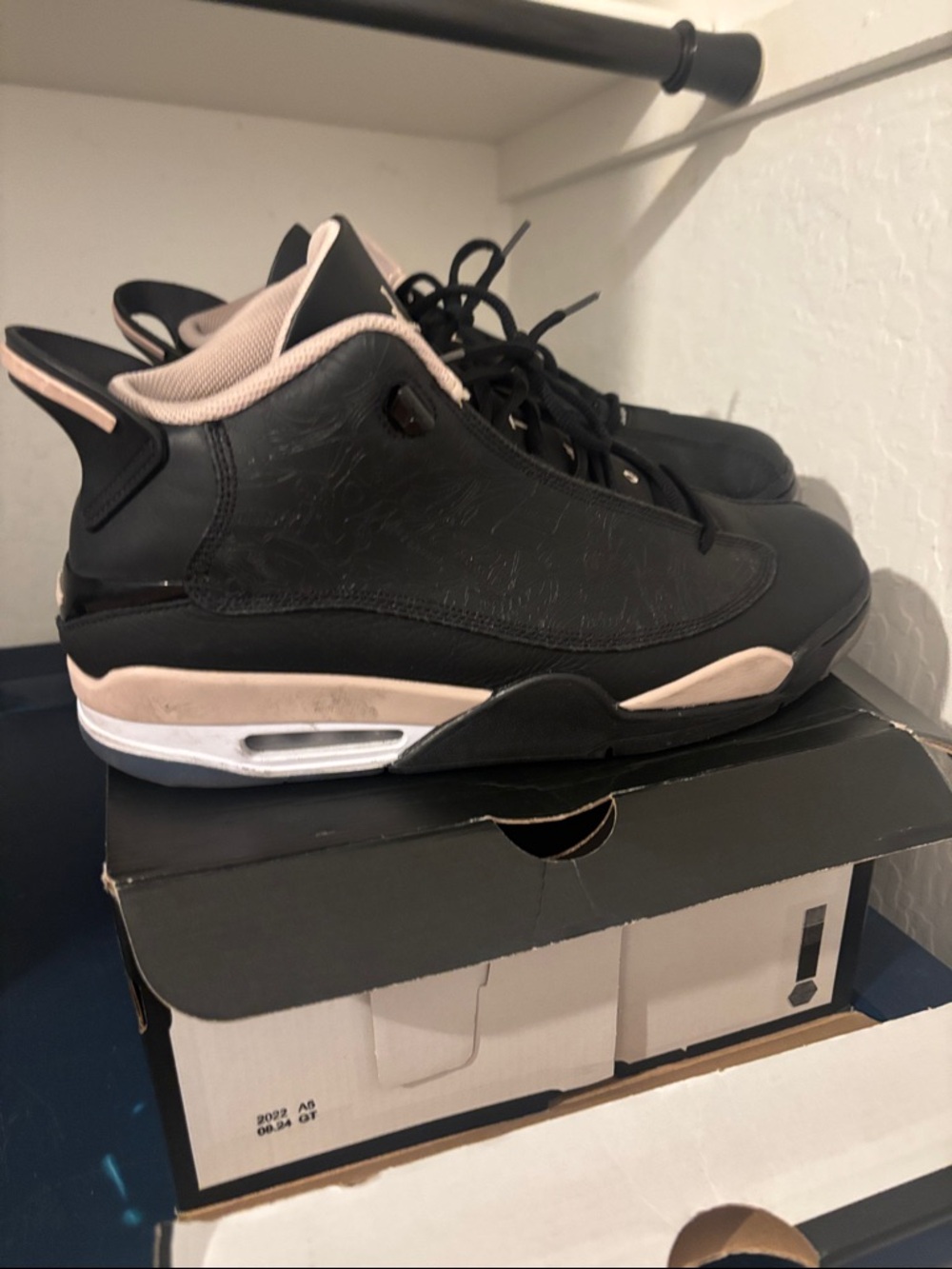 Jordan Men's Black and Light tan Low-Top Sneakers